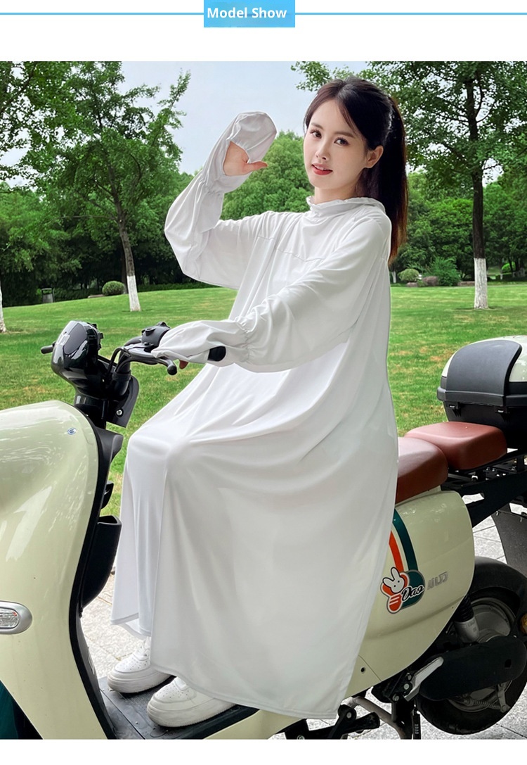 Abbigliamento protettivo per moto elettrica ActiveGo ActiveGo da donna, capospalla lungo, antivento e antisole, maglietta anti-esposizione al sole da donna_voghion.com