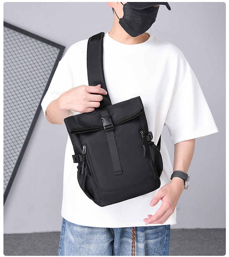 001 Cross-border New Men's Multifunctional Shoulder Commuting Simple Lightweight Chest Bag Large Capacity Outdoor_voghion.com