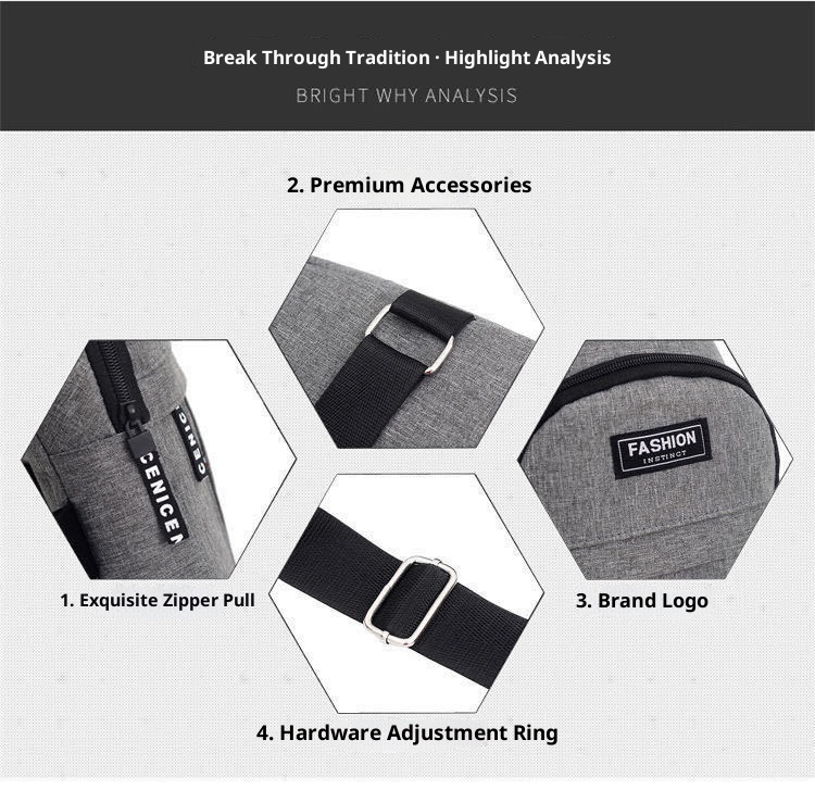 001 Cross-border Men's Chest New Oxford Cloth Korean Version Multifunctional Sports Casual Single Shoulder Crossbody Bag_voghion.com