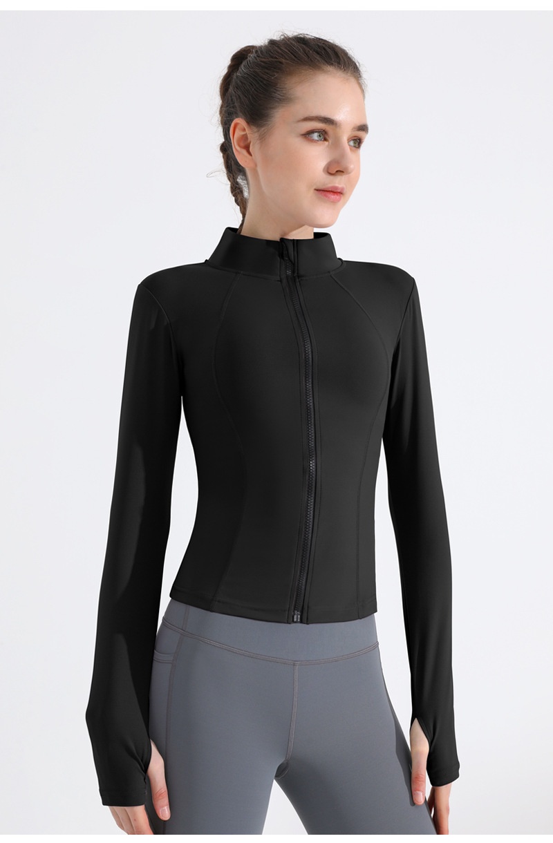 ActiveGo ActiveGo Nuovo Autunno Inverno Sport Yoga Giacca Donna Elasticizzata Corsa Outdoor Lulu Fitness Vestiti Colletto alla coreana Manica lunga_voghion.com