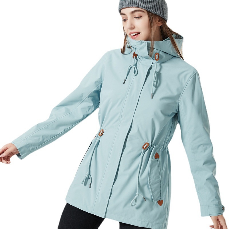 Giacca impermeabile antivento trench di media lunghezza da donna ActiveGo, modello invernale 3 in 1, molto venduta oltre confine_voghion.com