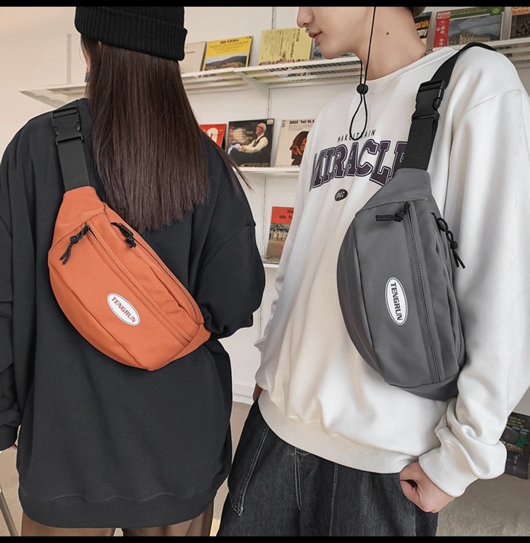 001 Chest Damen, Trendige kleine 2025 Neue Umhängetasche, Lässiger Canvas-Rucksack für Herren, Sportliche Fitness-Hüfttasche_voghion.com