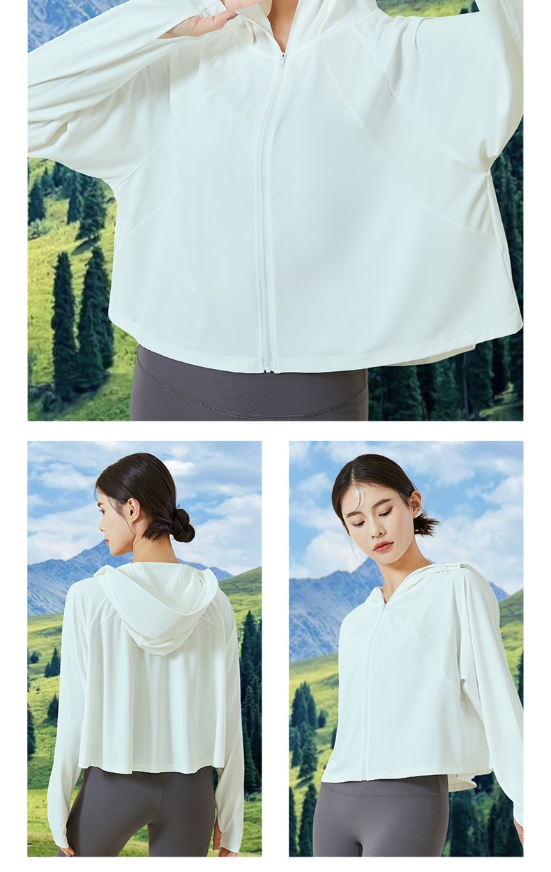 Giacca protettiva estiva a maniche lunghe in seta ghiacciata ActiveGo ActiveGo, abbigliamento protettivo dal sole per esterni da donna_voghion.com