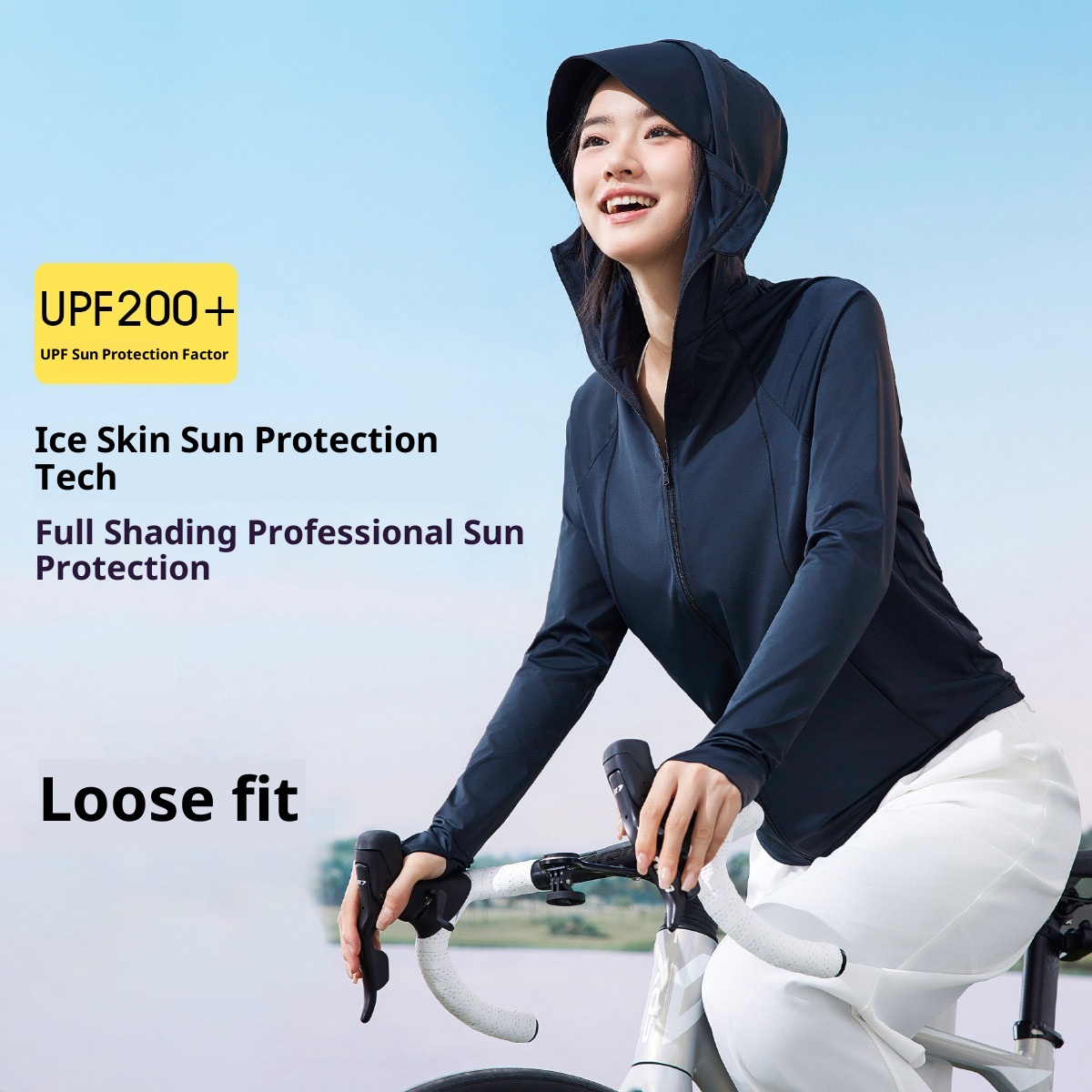 ActiveGo ActiveGo Nuovo abbigliamento outdoor da donna, giacca lunga con protezione solare UV in seta ghiacciata, cappotto estivo sottile con protezione solare per donna_voghion.com