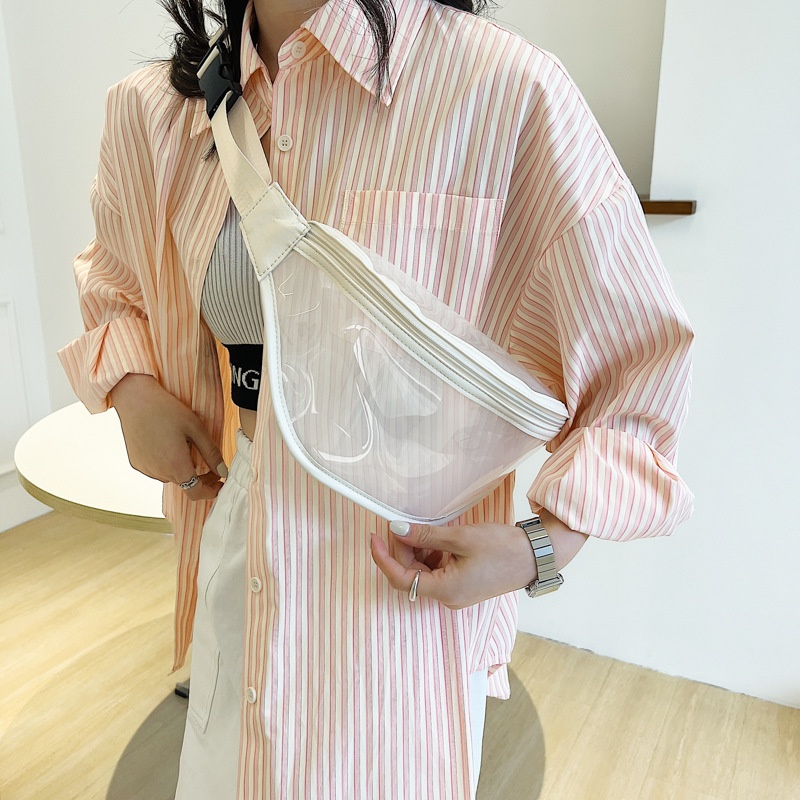 001 Bolso bandolera transparente para mujer, estilo verano 2023, de PVC, color liso, ideal para la playa._voghion.com