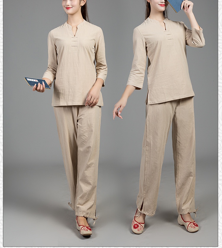 ActiveGo ActiveGo 8808 New Outdoor Sports Cotton And Linen Yoa Clothin For Practitioners, Meditation, Tai Chi Set, One-Piece_voghion.com