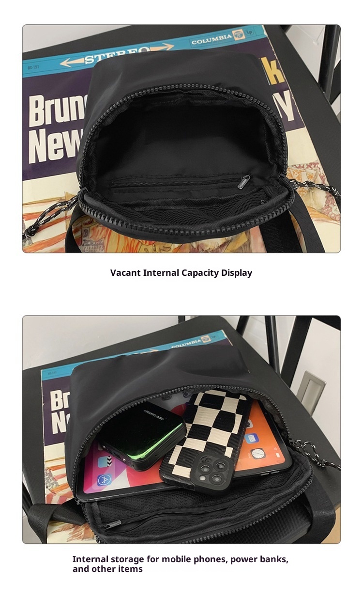 001 2024 Nuevo bolso bandolera pequeño y sencillo, estilo deportivo, informal y moderno de estilo coreano._voghion.com