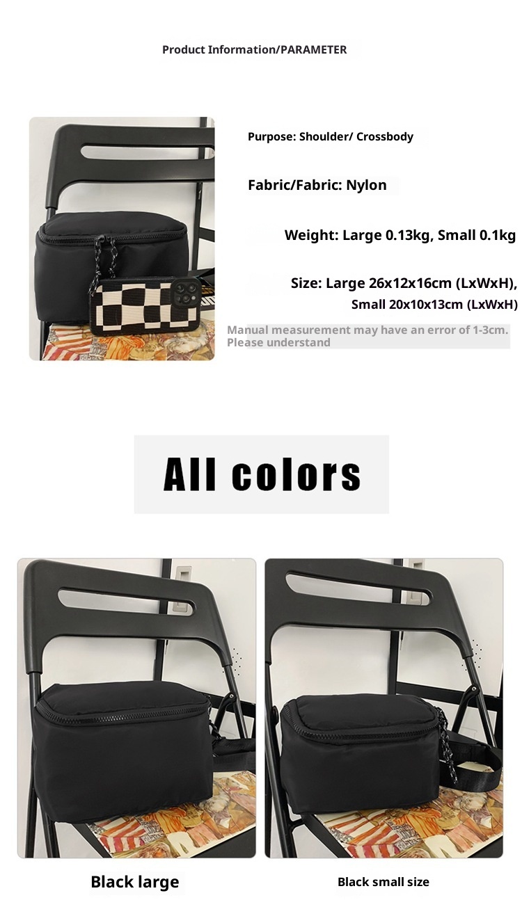 001 2024 Nuevo bolso bandolera pequeño y sencillo, estilo deportivo, informal y moderno de estilo coreano._voghion.com