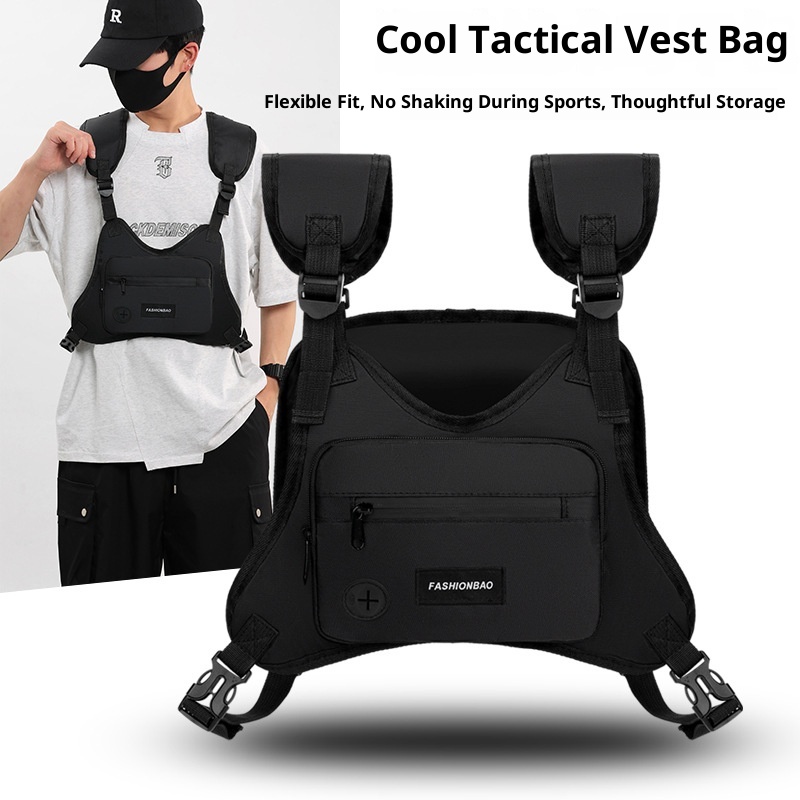001 Outdoor Sports Portable Tactical Chest Lightweight Casual Texture Multi-Pocket Men's Vest Bag Cross-Border_voghion.com