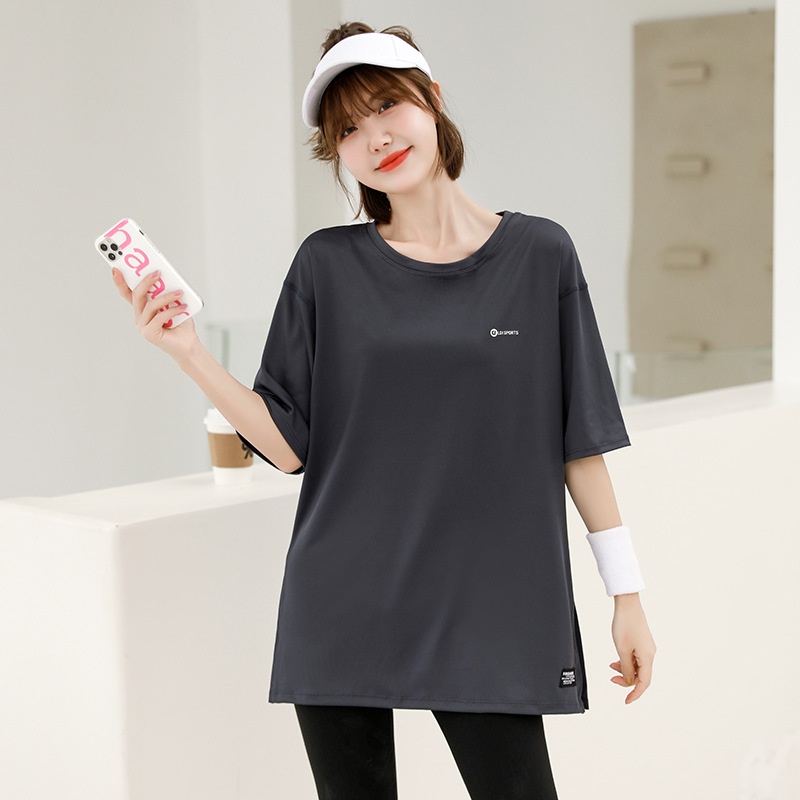 T-shirt ActiveGo New Outdoor Yoga à manches courtes pour femmes, haut de sport et de fitness, coupe ample, grandes tailles, vêtements de course à pied en gros_voghion.com