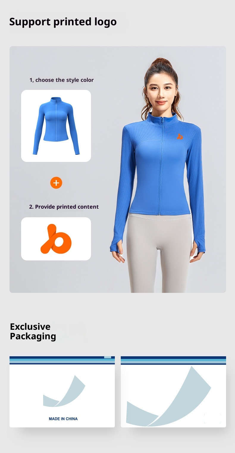 ActiveGo New Striped Sports Outdoor Running Slim Fit Stand Collar Yoga Jacket Trendy_voghion.com