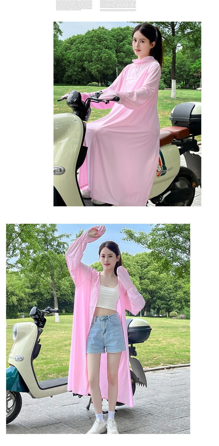 Abbigliamento protettivo per moto elettrica ActiveGo ActiveGo da donna, capospalla lungo, antivento e antisole, maglietta anti-esposizione al sole da donna_voghion.com