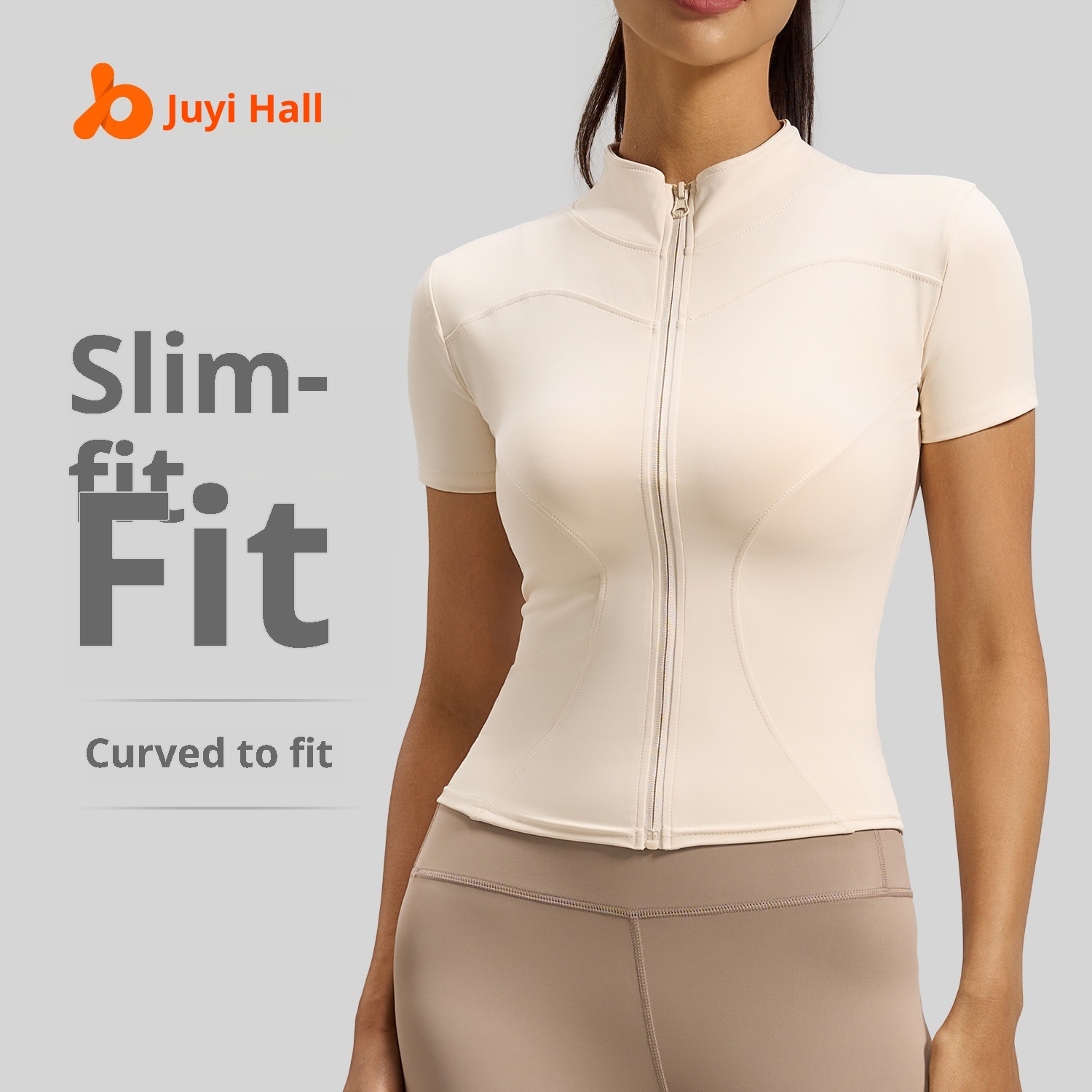 ActiveGo ActiveGo Juyitang Nuova giacca sportiva da corsa casual slim fit con cerniera completa e colletto rialzato per yoga e fitness a maniche corte_voghion.com