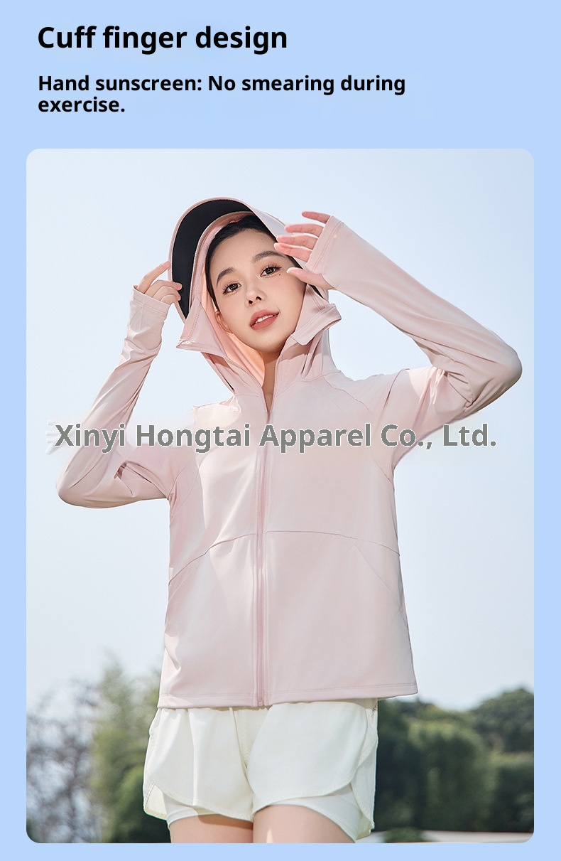 ActiveGo ActiveGo 25 Vêtements de soleil pour femmes Veste coupe-vent légère en soie glacée, protection UV, idéale pour le cyclisme et le sport, respirante_voghion.com