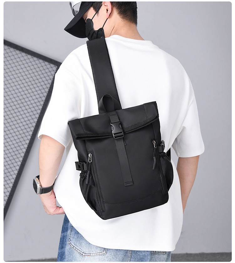 001 Cross-border New Men's Multifunctional Shoulder Commuting Simple Lightweight Chest Bag Large Capacity Outdoor_voghion.com