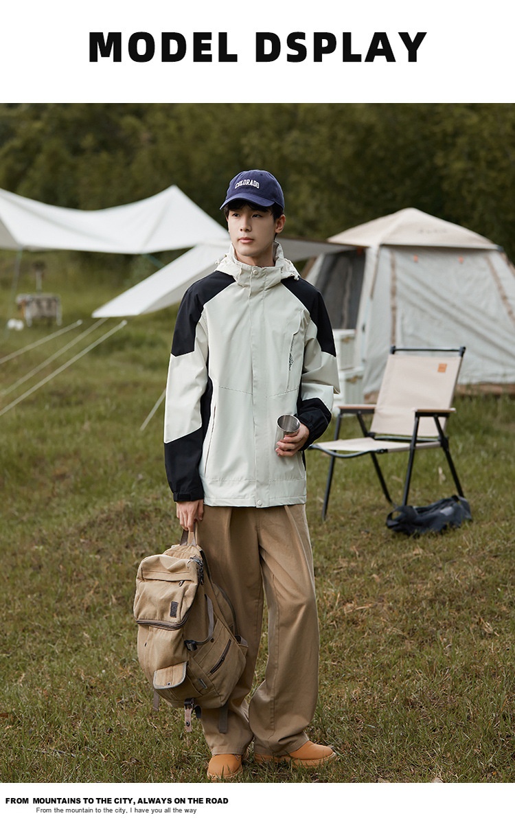 ActiveGo ActiveGo 2023 New Spring And Autumn Outdoor Color Block Women Trendy Windproof Hiking Jacket Men Mountain Style Camping_voghion.com