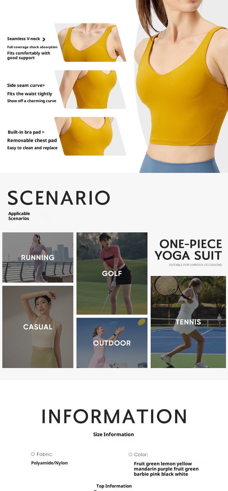 ActiveGo ActiveGo Cross-border Lulu Sports Bra With Chest Pads Shockproof Women's Outdoor Wear Quick-dry Top Fitness Yoga Vest_voghion.com