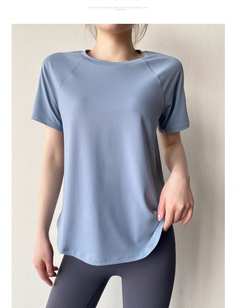 ActiveGo ActiveGo Sports Quick-Dry T-Shirt For Women Yoga Wear Cool Breathable Fitness Top Loose Slimming Outdoor Running Short Sleeve_voghion.com