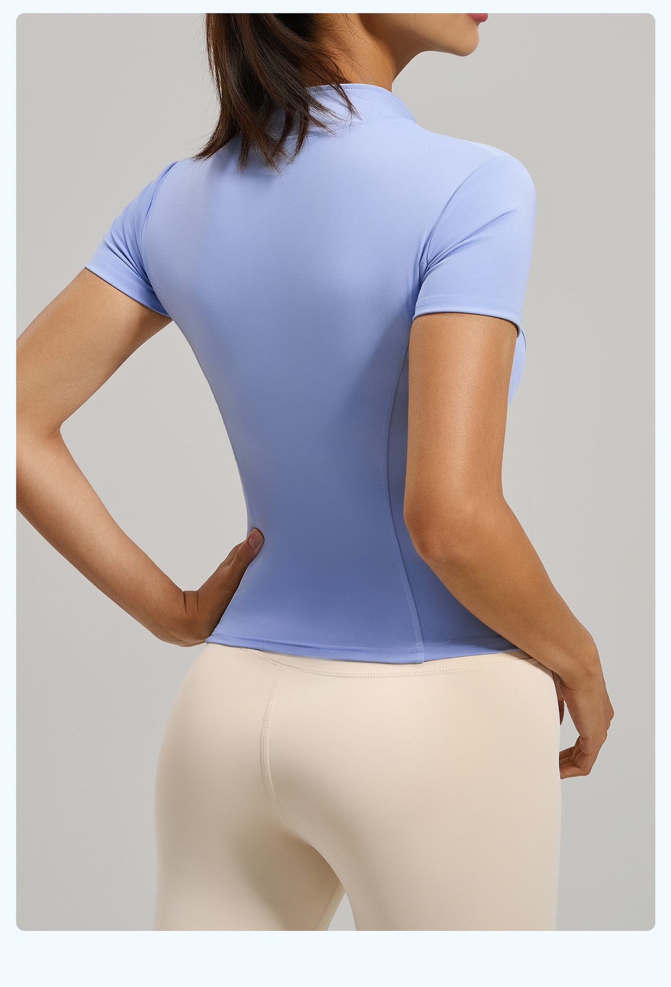 ActiveGo ActiveGo Juyitang Nuova giacca sportiva da corsa casual slim fit con cerniera completa e colletto rialzato per yoga e fitness a maniche corte_voghion.com