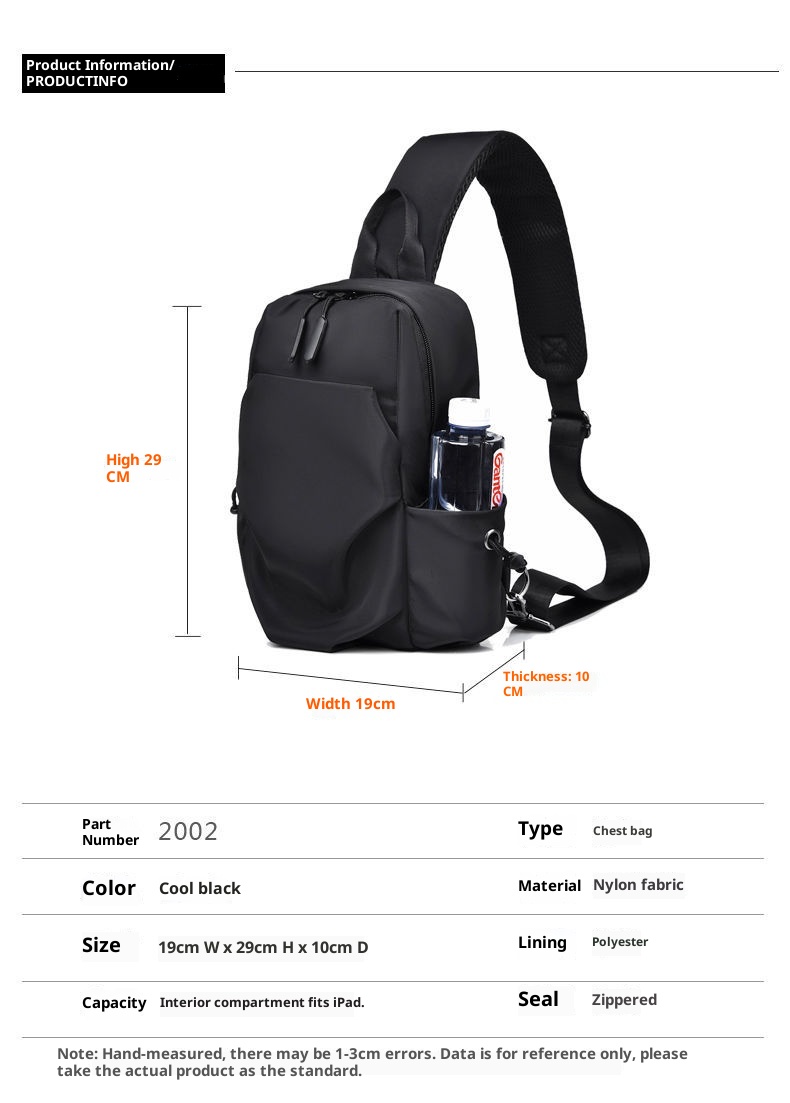 001 2025 Neu für Herren: Trendiger, lässiger, wasserdichter kleiner Brustrucksack mit großem Fassungsvermögen_voghion.com