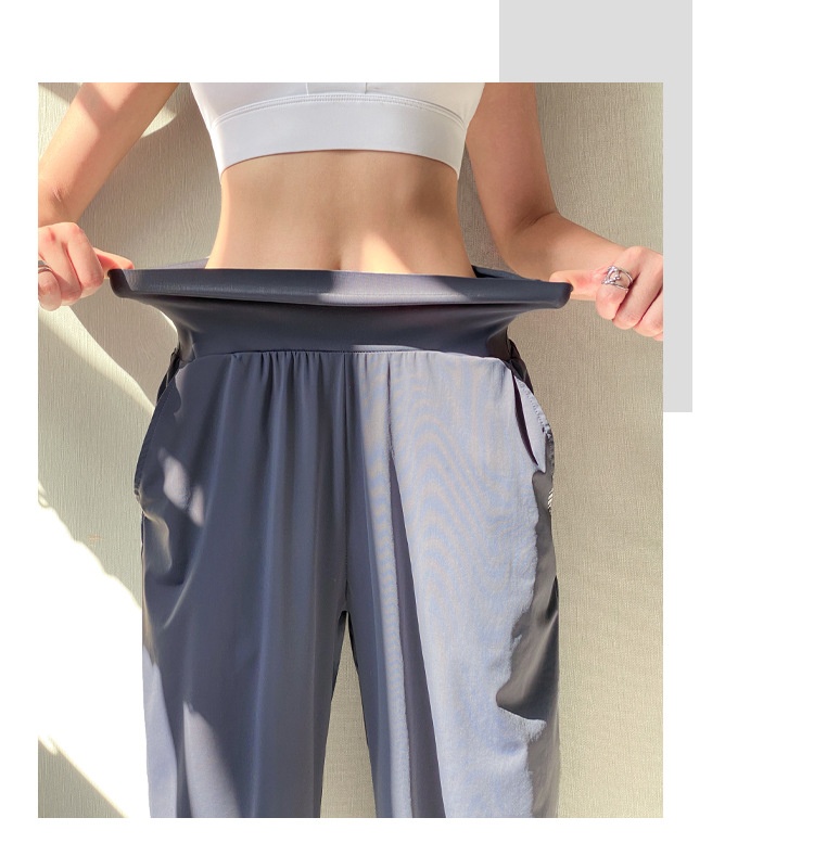 ActiveGo High Waist Tummy Control Loose Fit Sommer Dünne Schnelltrocknende Atmungsaktive Jogginghose für Outdoor, Fitness und Yoga für Damen_voghion.com