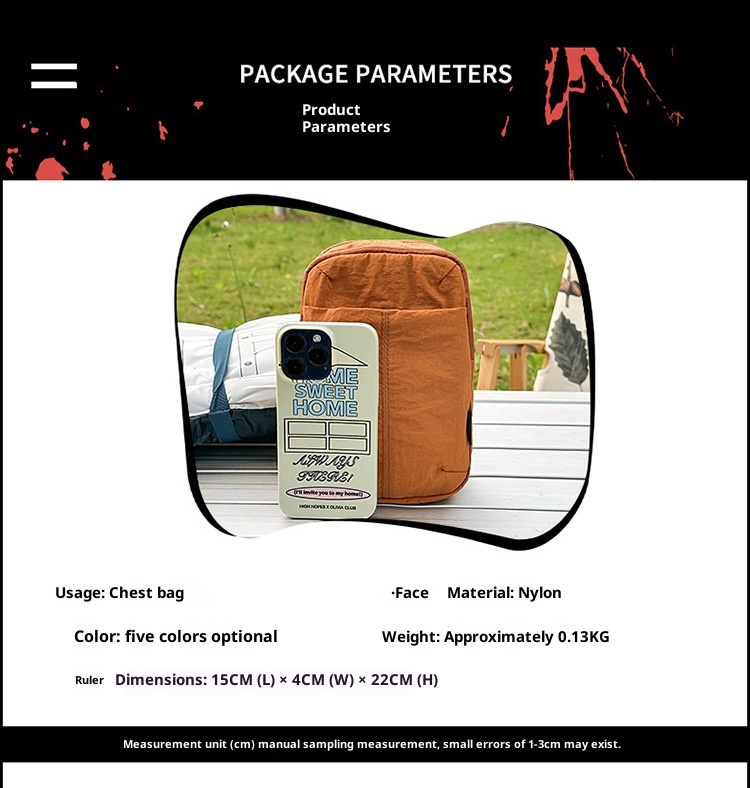 001 Einseitige Brusttasche für Herren, koreanische Version, lässiger Handy- und Münzbeutel im Instagram-Stil, geeignet für Radfahren, Wandern und andere Sportarten, kleine Herrengröße_voghion.com