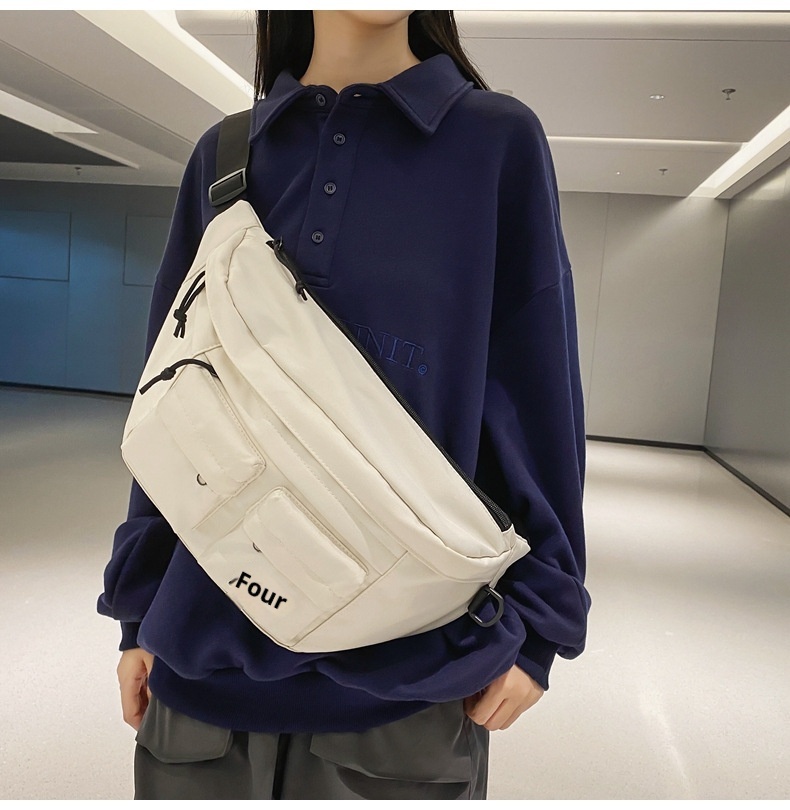 001 Crossbody For Men And Women, Student Simple Sports Large Capacity Chest Bag, Solid Color Casual Work Compartment_voghion.com