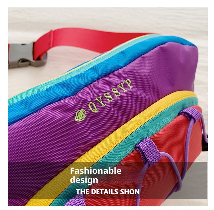 001 Foreign Trade Patchwork Color-Block Women's Chest Lightweight Outdoor Sports Cycling Phone Waist Dopamine Trendy_voghion.com