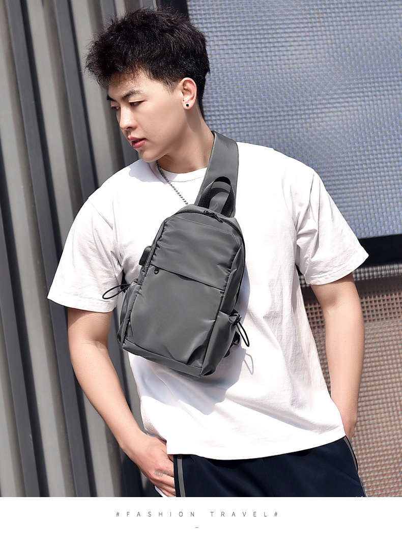 001 Chest Dropshipping New Men's Single Shoulder Crossbody Bag USB Charging Korean Style Casual Sports Backpack Printing_voghion.com