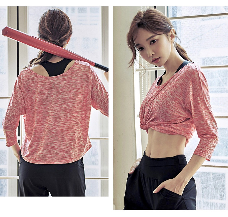 Maglietta sportiva larga ActiveGo per allenamento yoga all'aperto e fitness da ragazza, taglie forti, ad asciugatura rapida_voghion.com