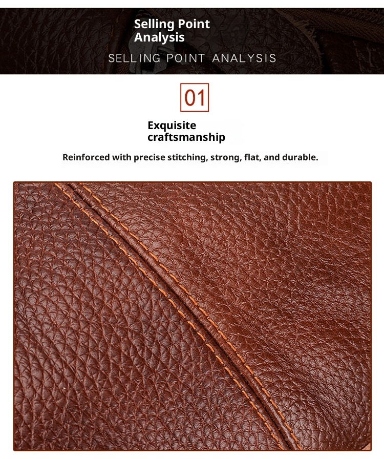 001 HANHOO Fashion Genuine Leather Waist Outdoor Casual Multi-Functional Crossbody Chest Large Capacity Top Layer Cowhide_voghion.com