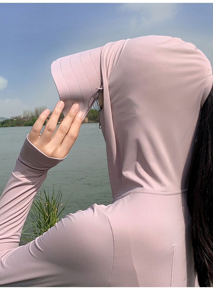 ActiveGo ActiveGo Nylon Xiangxiu stesso stile coreano corpo intero UV protezione solare lunga abbigliamento con cappuccio_voghion.com