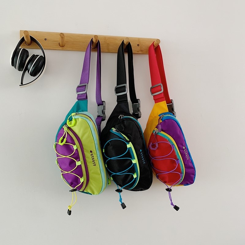 001 Foreign Trade Patchwork Color-Block Women's Chest Lightweight Outdoor Sports Cycling Phone Waist Dopamine Trendy_voghion.com