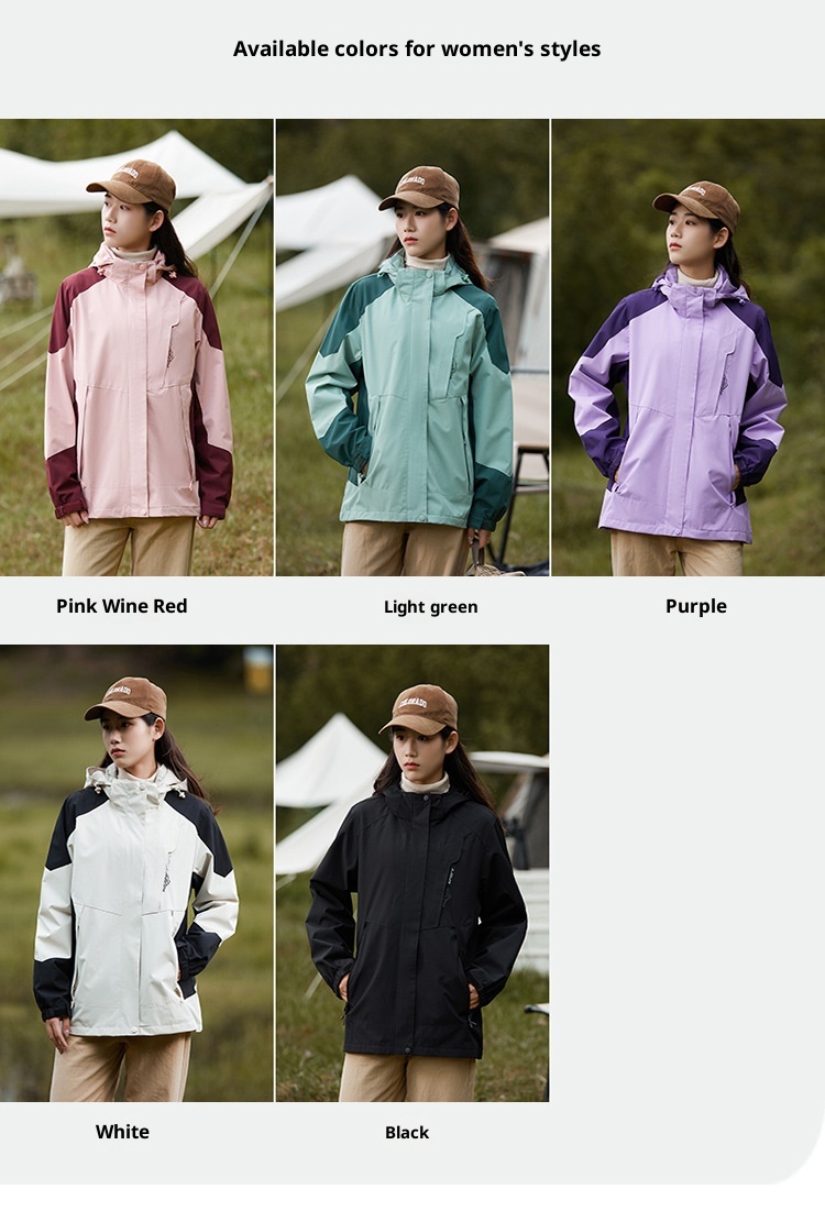 ActiveGo ActiveGo 2023 New Spring And Autumn Outdoor Color Block Women Trendy Windproof Hiking Jacket Men Mountain Style Camping_voghion.com