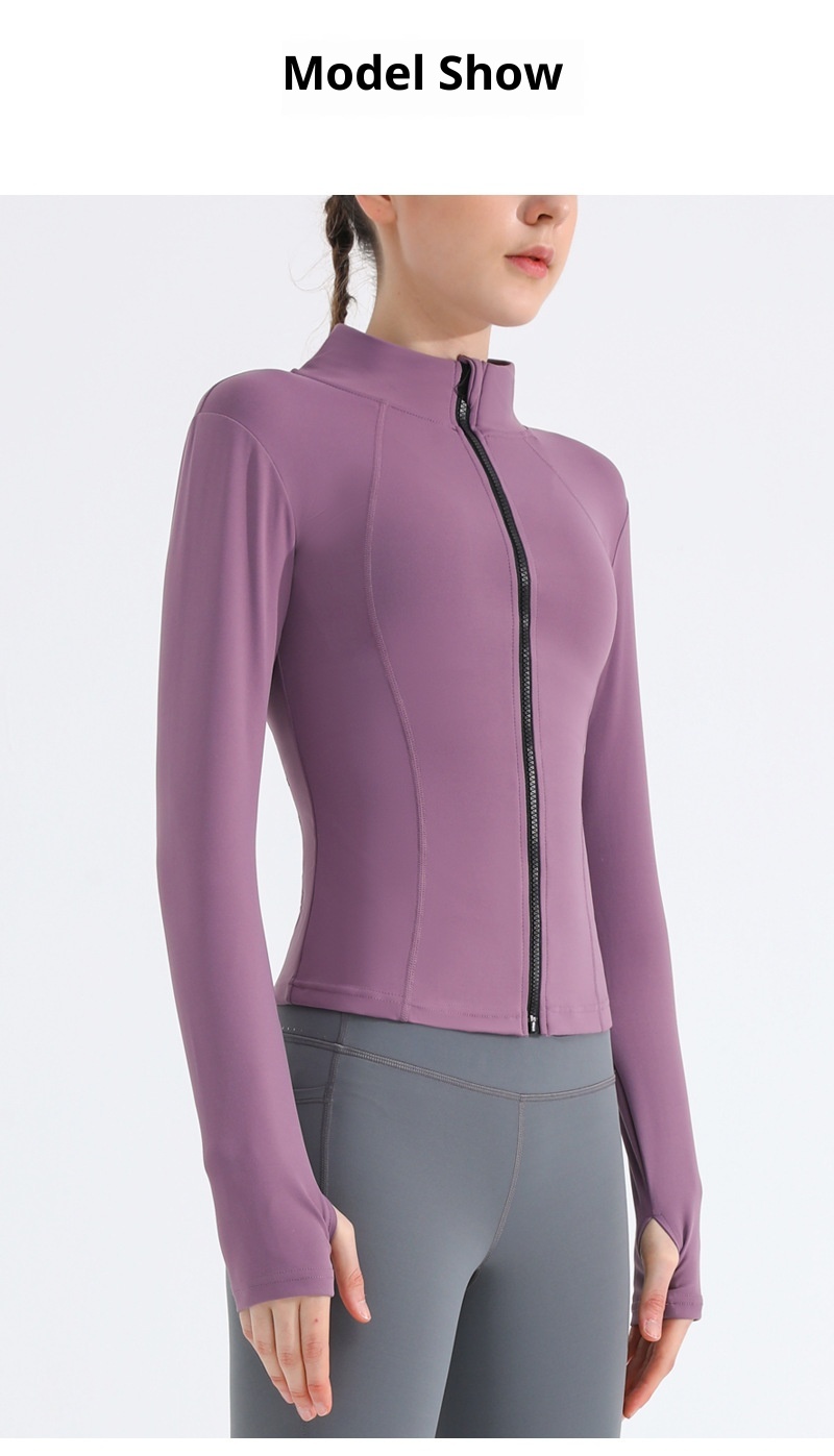 ActiveGo ActiveGo Nuovo Autunno Inverno Sport Yoga Giacca Donna Elasticizzata Corsa Outdoor Lulu Fitness Vestiti Colletto alla coreana Manica lunga_voghion.com