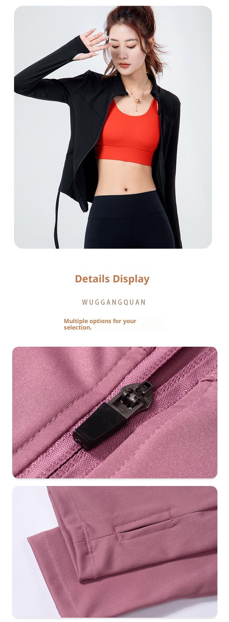 ActiveGo Yoga Jacket Top Dames Elastische Ritssluiting Outdoor Lange Mouw Fitnesskleding Kan Buiten Worden Gedragen Strak En Geruit_voghion.com