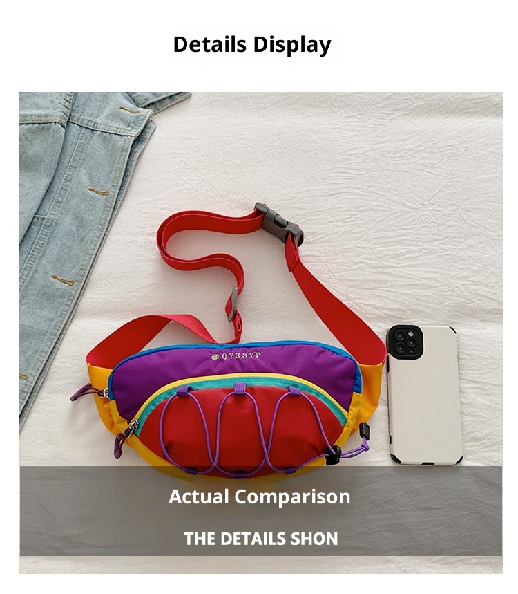 001 Foreign Trade Patchwork Color-Block Women's Chest Lightweight Outdoor Sports Cycling Phone Waist Dopamine Trendy_voghion.com