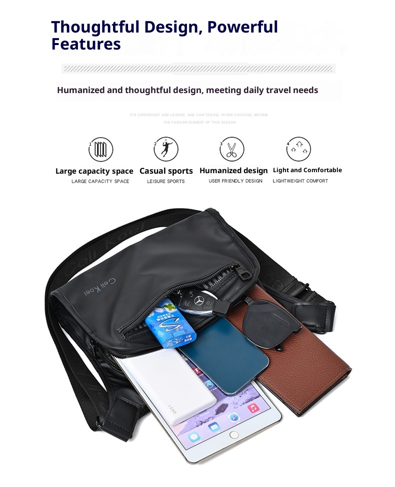 001 Crossbody For Men New Fashionable Simple Casual Shoulder Korean Style Trendy Textured Large Capacity Chest Bag_voghion.com