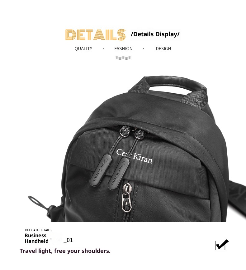 001 Korean Style Trendy Casual Men's Chest Sports Cycling Waterproof Port Shoulder Simple Fashion Crossbody Bag_voghion.com