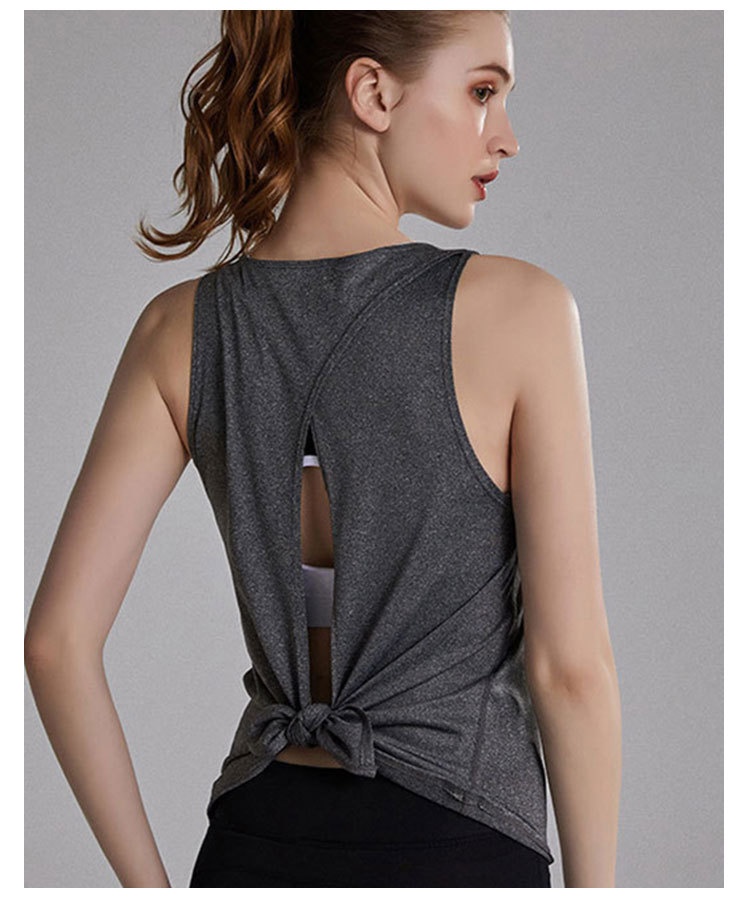 Camiseta de yoga sin espalda ActiveGo para mujer, sin mangas, para correr, fitness, deportes al aire libre, transpirable y de secado rápido._voghion.com