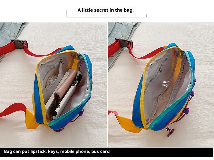 001 Foreign Trade Patchwork Color-Block Women's Chest Lightweight Outdoor Sports Cycling Phone Waist Dopamine Trendy_voghion.com