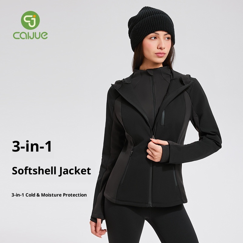 ActiveGo Herbst/Winter Neue Sport Damen Gänsedaunenjacke Warme Drei-in-Eins Softshell Slim Fit Outdoor Daunenjacke_voghion.com