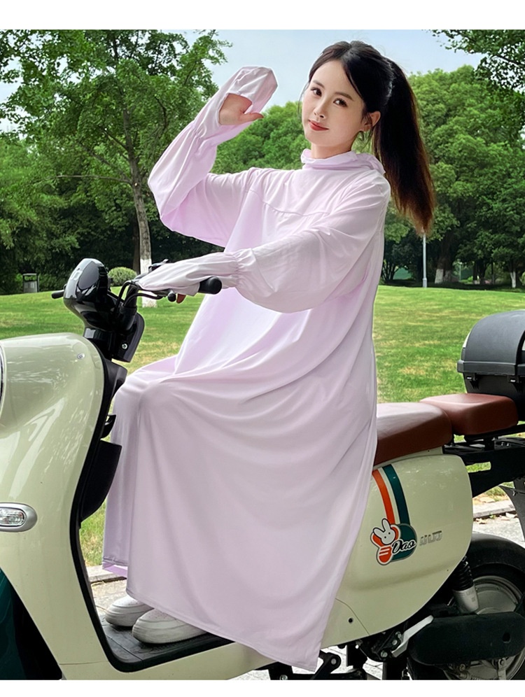 Abbigliamento protettivo per moto elettrica ActiveGo ActiveGo da donna, capospalla lungo, antivento e antisole, maglietta anti-esposizione al sole da donna_voghion.com