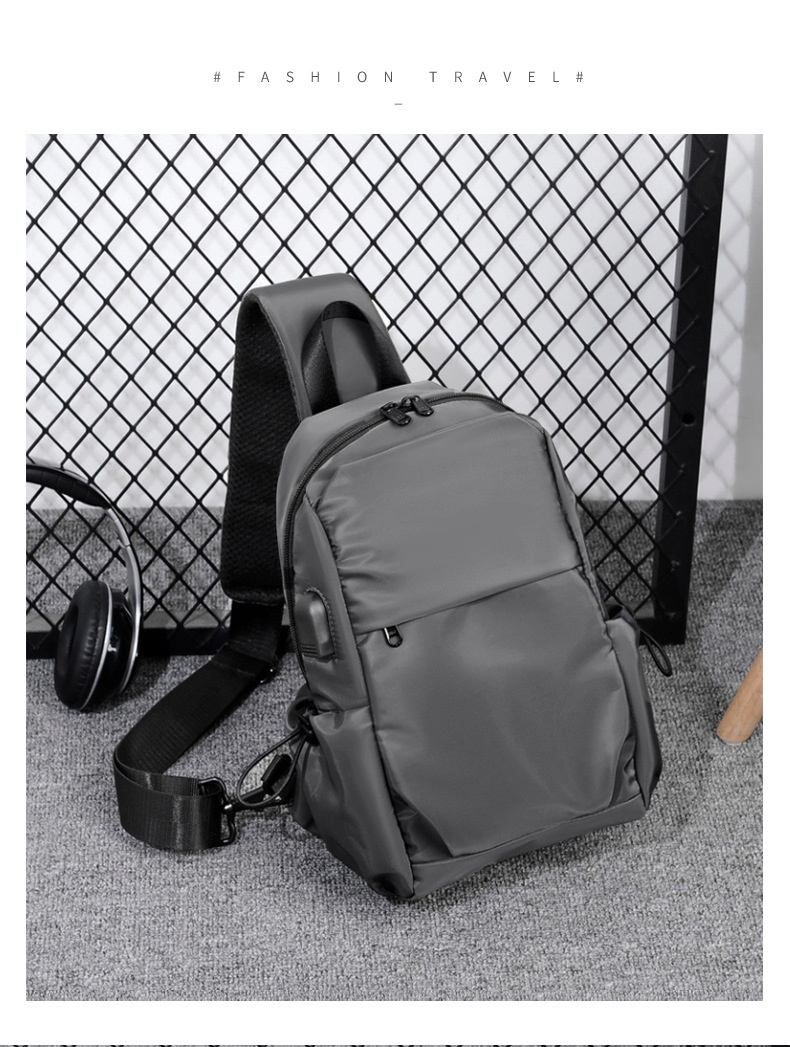 001 Chest Dropshipping New Men's Single Shoulder Crossbody Bag USB Charging Korean Style Casual Sports Backpack Printing_voghion.com