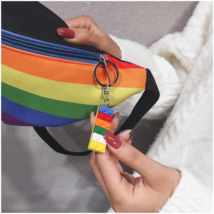 001 2023 New Trendy Casual Women's Chest Rainbow Artistic Fashion Waist Cute Girl Shoulder Bag_voghion.com