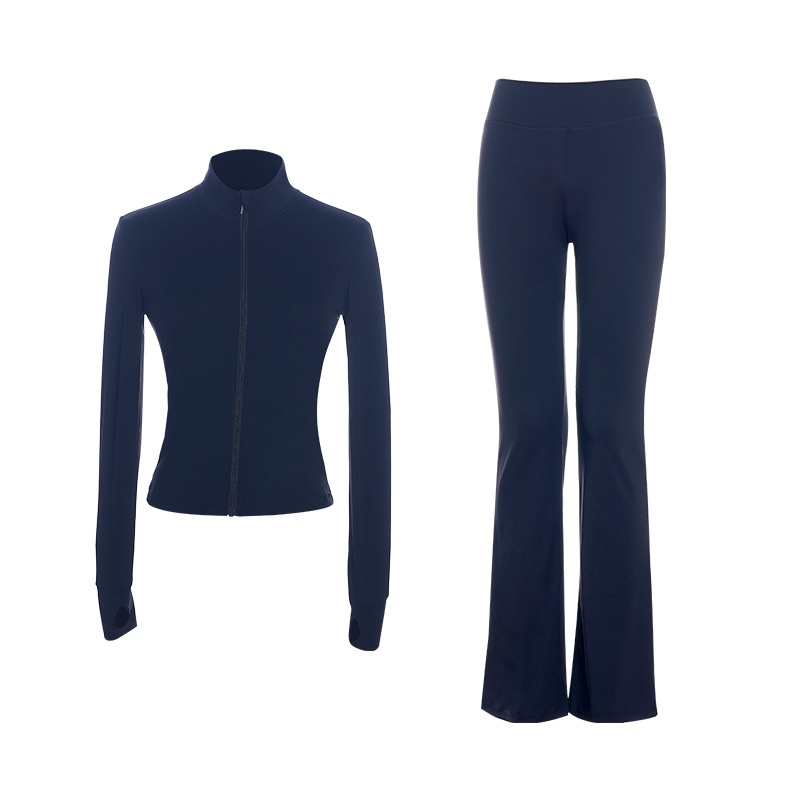 ActiveGo Conjunto de Yoga ActiveGo para Adultos, Conjunto Feminino Slim Fit para Esportes, Dança ao Ar Livre e Atividades ao Ar Livre, com Calça Flare de Alta Elasticidade_voghion.com