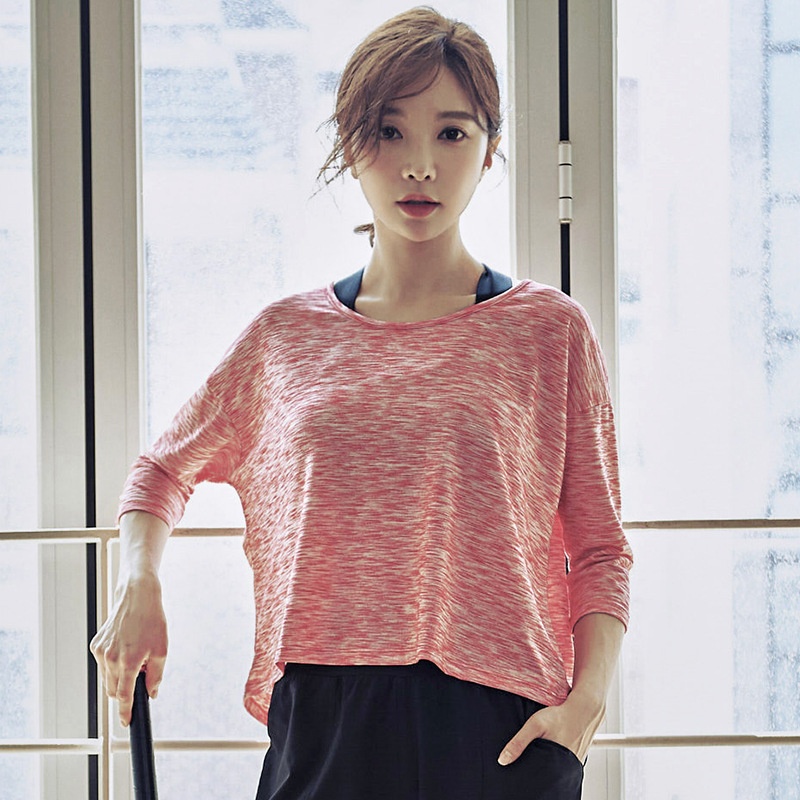 Maglietta sportiva larga ActiveGo per allenamento yoga all'aperto e fitness da ragazza, taglie forti, ad asciugatura rapida_voghion.com