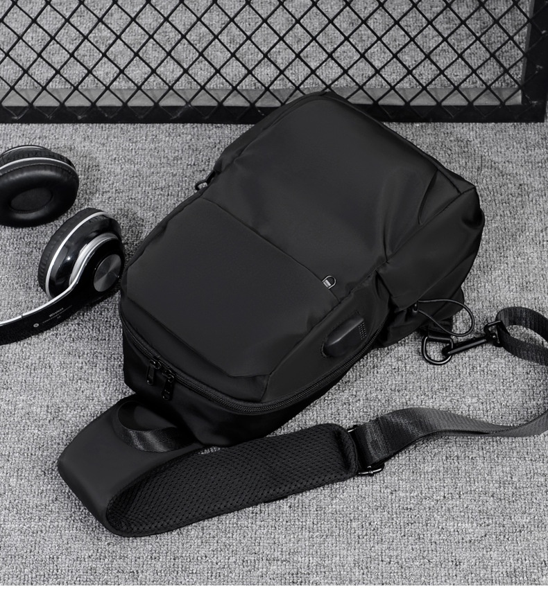 001 Chest Dropshipping New Men's Single Shoulder Crossbody Bag USB Charging Korean Style Casual Sports Backpack Printing_voghion.com