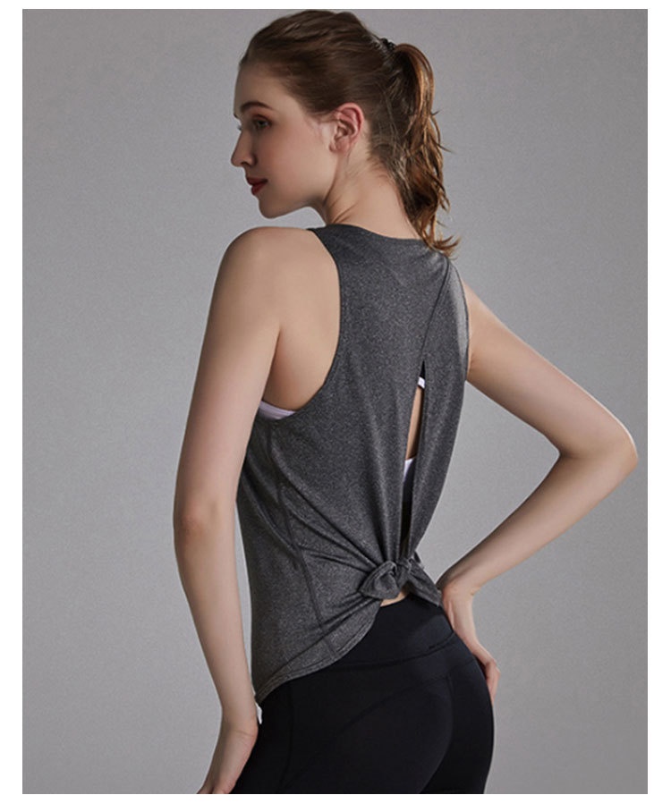 Camiseta de yoga sin espalda ActiveGo para mujer, sin mangas, para correr, fitness, deportes al aire libre, transpirable y de secado rápido._voghion.com