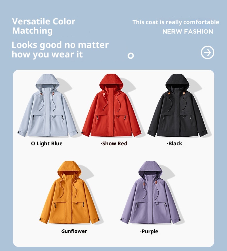 ActiveGo ActiveGo Rose Story Huang Yimei Stesso stile Single Donna Outdoor Escursionismo Casual Giacca Trench Cappotto All'ingrosso_voghion.com